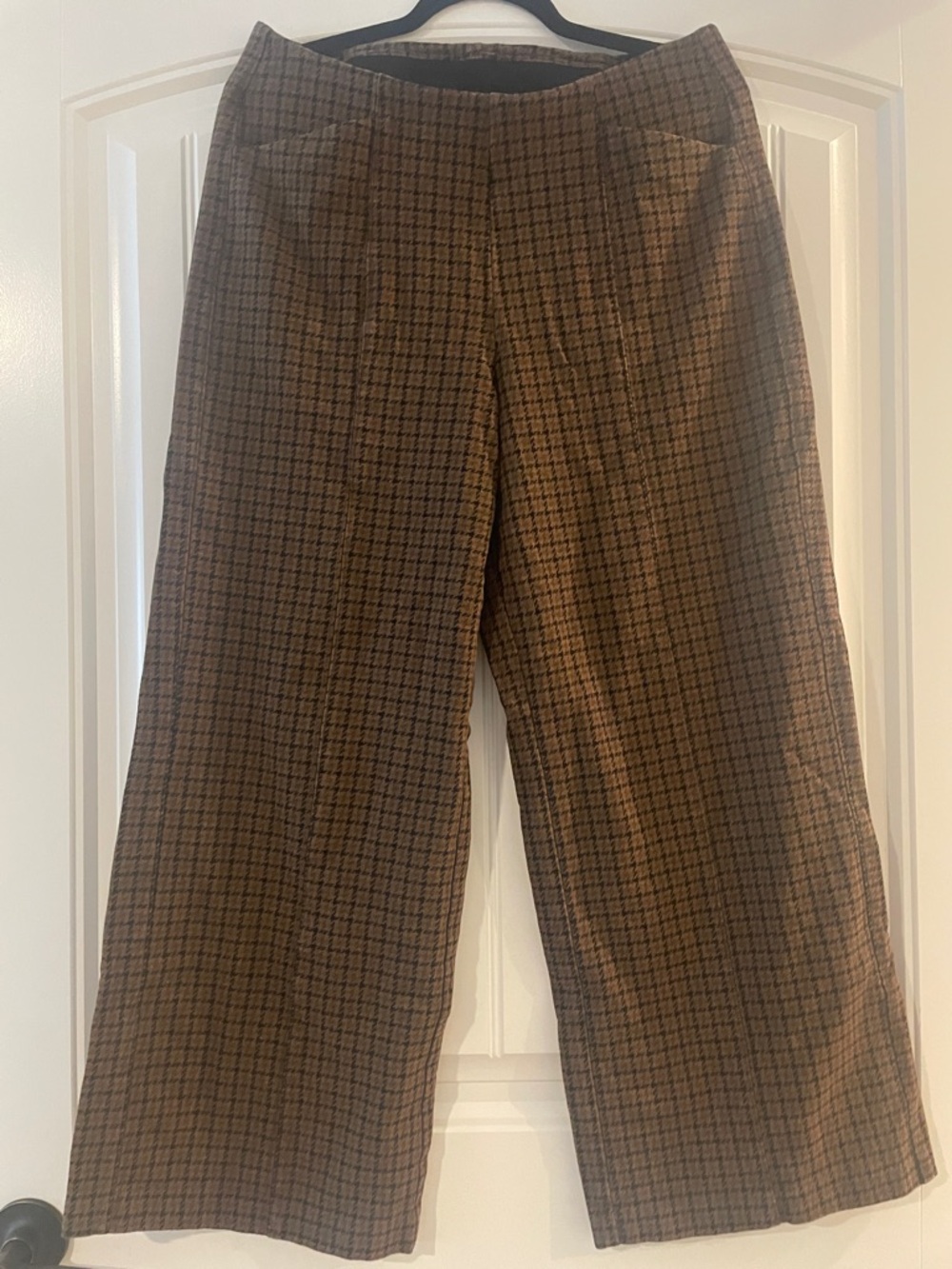 Old Navy Gold Brown Houndstooth Pixie Wideleg - Picture 3 of 9
